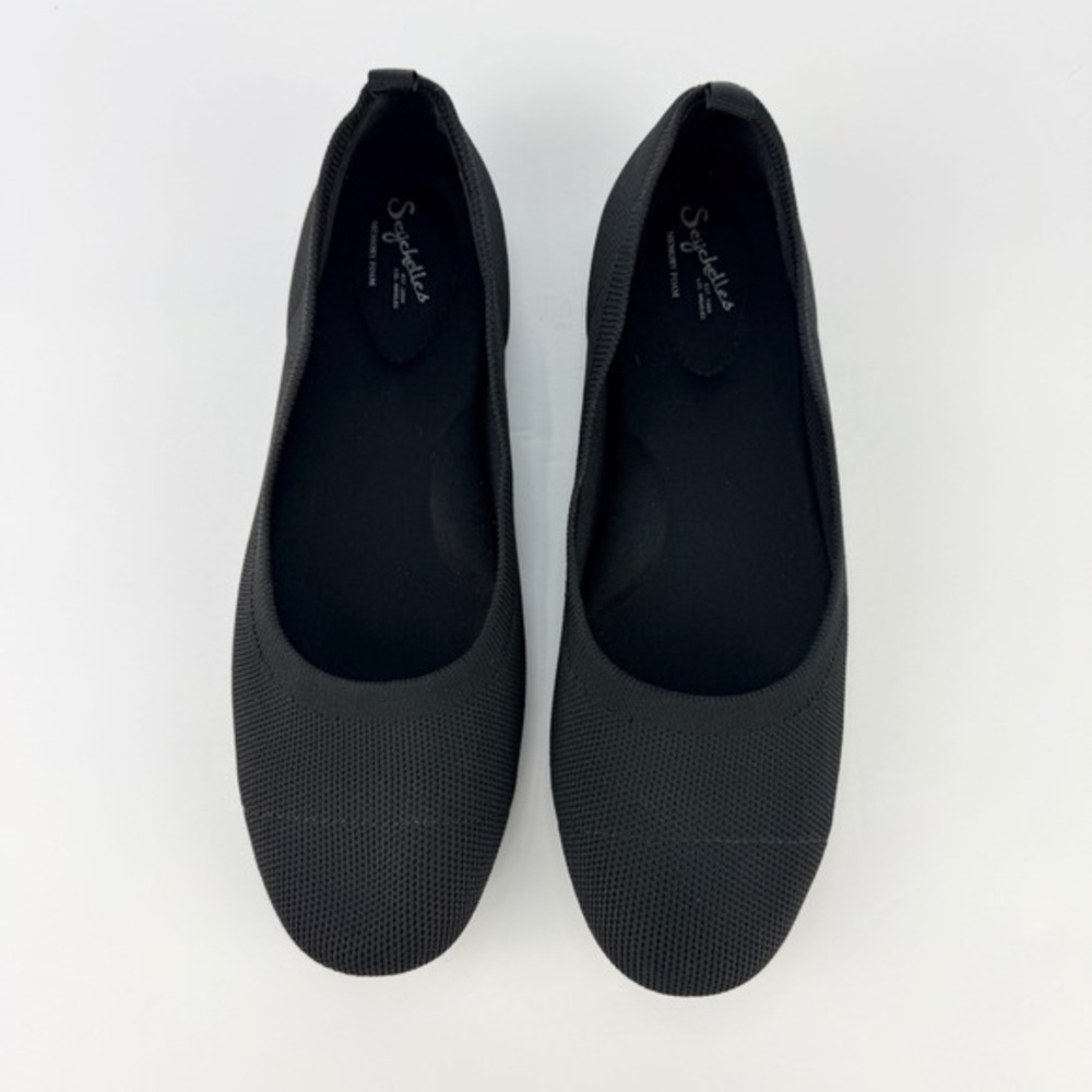 Seychelles 9 Wide Women Black Knit Classic‎ Staple Comfort Ballet Flats Shoes